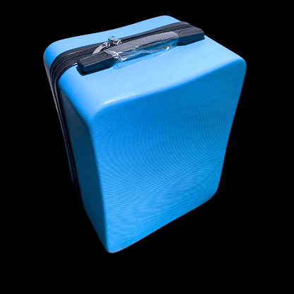 Closed blue protective carry case supplied with the premium gravity bong