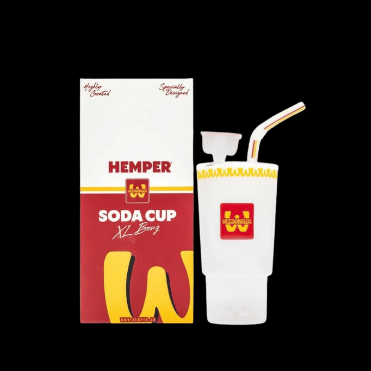 HEMPER Weedonald’s Soda Cup XL 20cm percolator bong with branded box