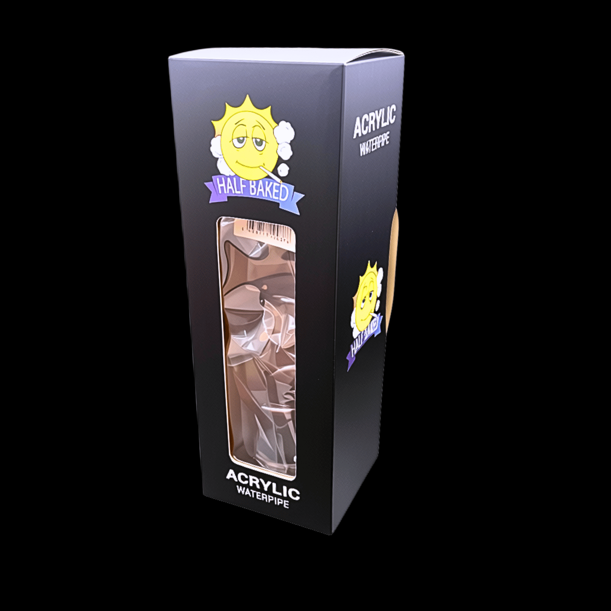 Half Baked Smiley acrylic bong in branded retail box