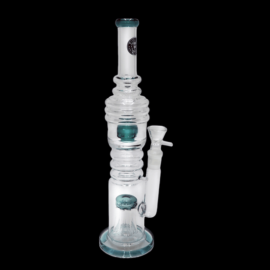 The Twin Reactor Glass Bong — 35cm Heavy Duty Double Perc Waterpipe