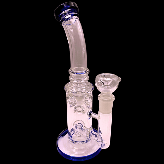 Honeycomb Core glass bong with clear inner tube and curved mouthpiece – 27.5cm