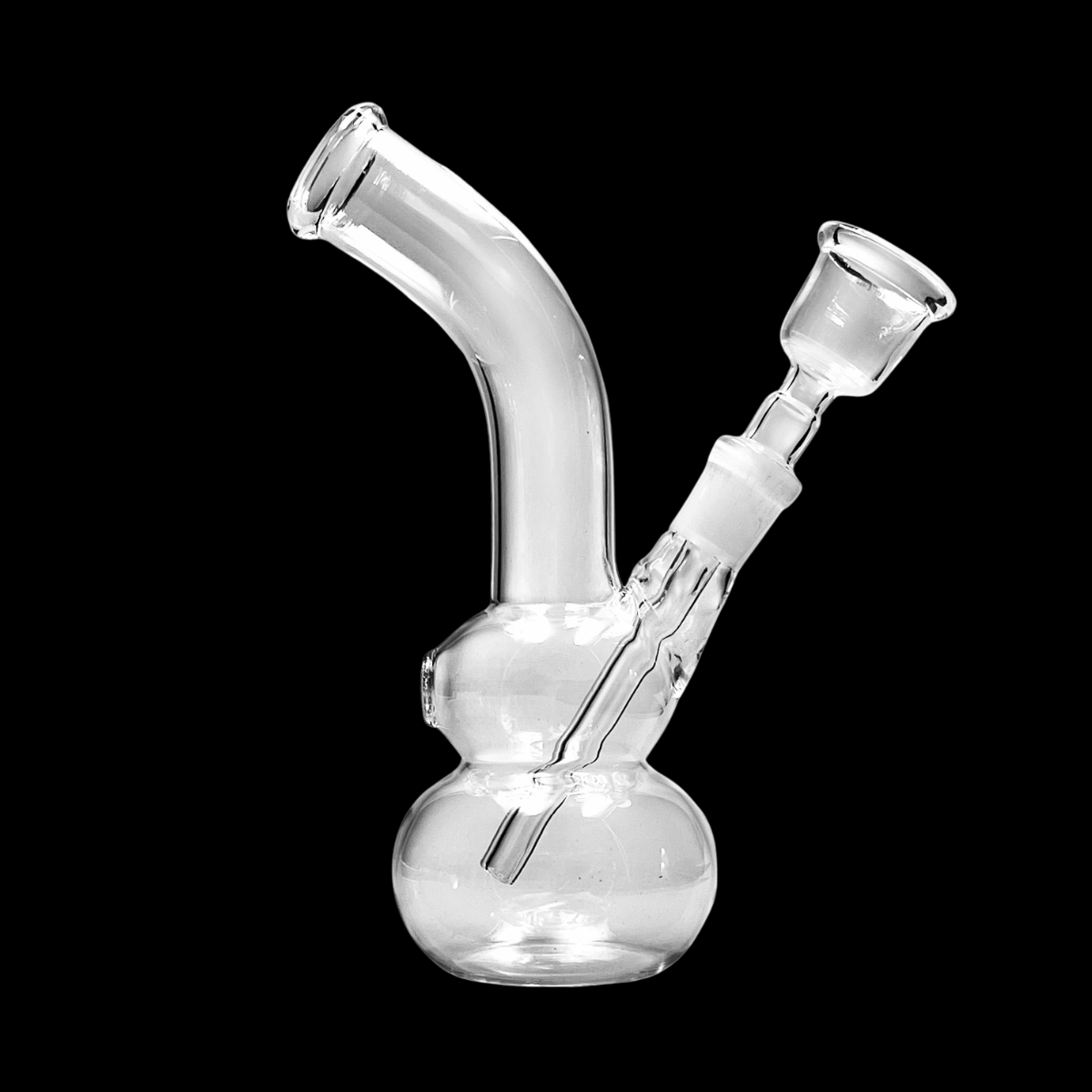 The Bliss 15cm clear mini glass bong with black presentation box
