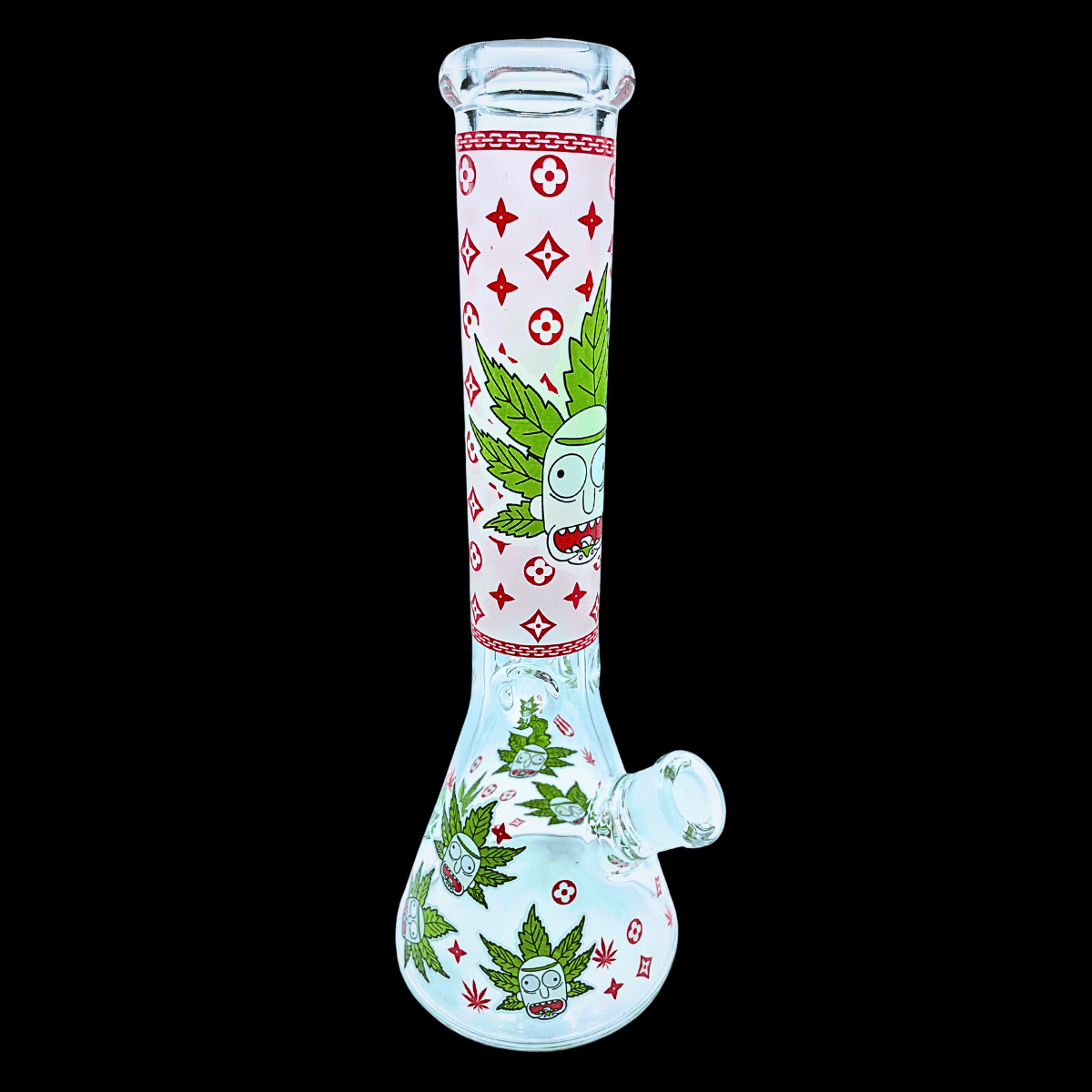 Leaf Head Rick red 35cm Rick & Morty glass beaker bong with percolator