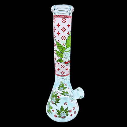 Leaf Head Rick red 35cm Rick & Morty glass beaker bong with percolator