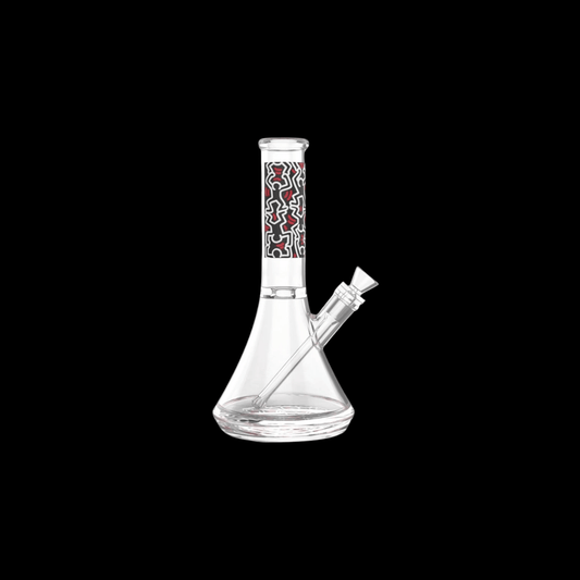 Keith Haring multi colour 31cm glass beaker bong with percolator