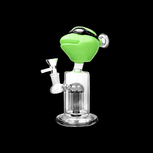 Mutant Turtle 8-arm percolator glass bong, 26 cm, character-style head