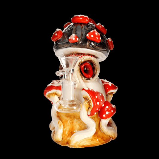 The Octo Shroom Glass Bong — Handmade Eye Edition (17cm)