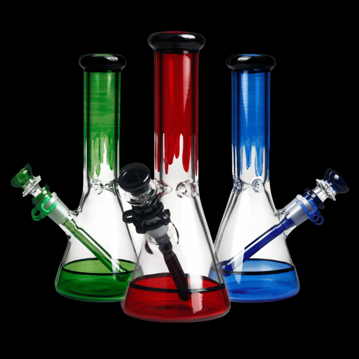 Drip Glass Bong 25cm – Ice Pinch Colour Splash Waterpipe – Bongs