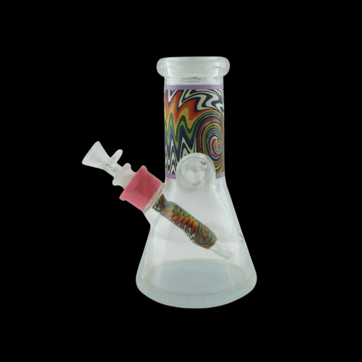 Rainbow Vortex Glass Bong — 20cm Psychedelic Beaker