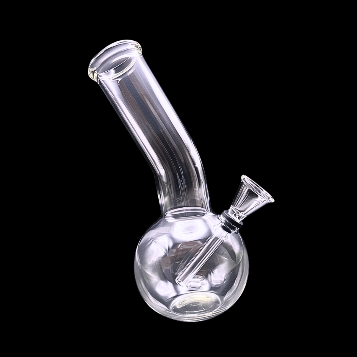 PocketBubble clear mini glass bong with rounded bubble base – 17.5cm