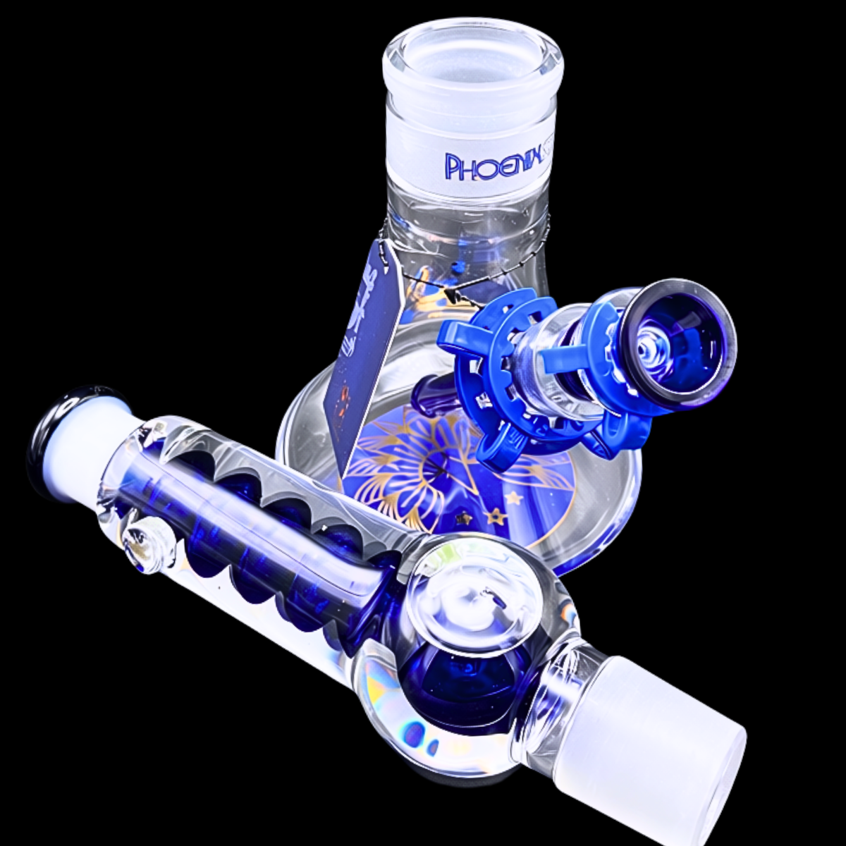 Phoenix Star FrostCore modular bong components separated for cleaning