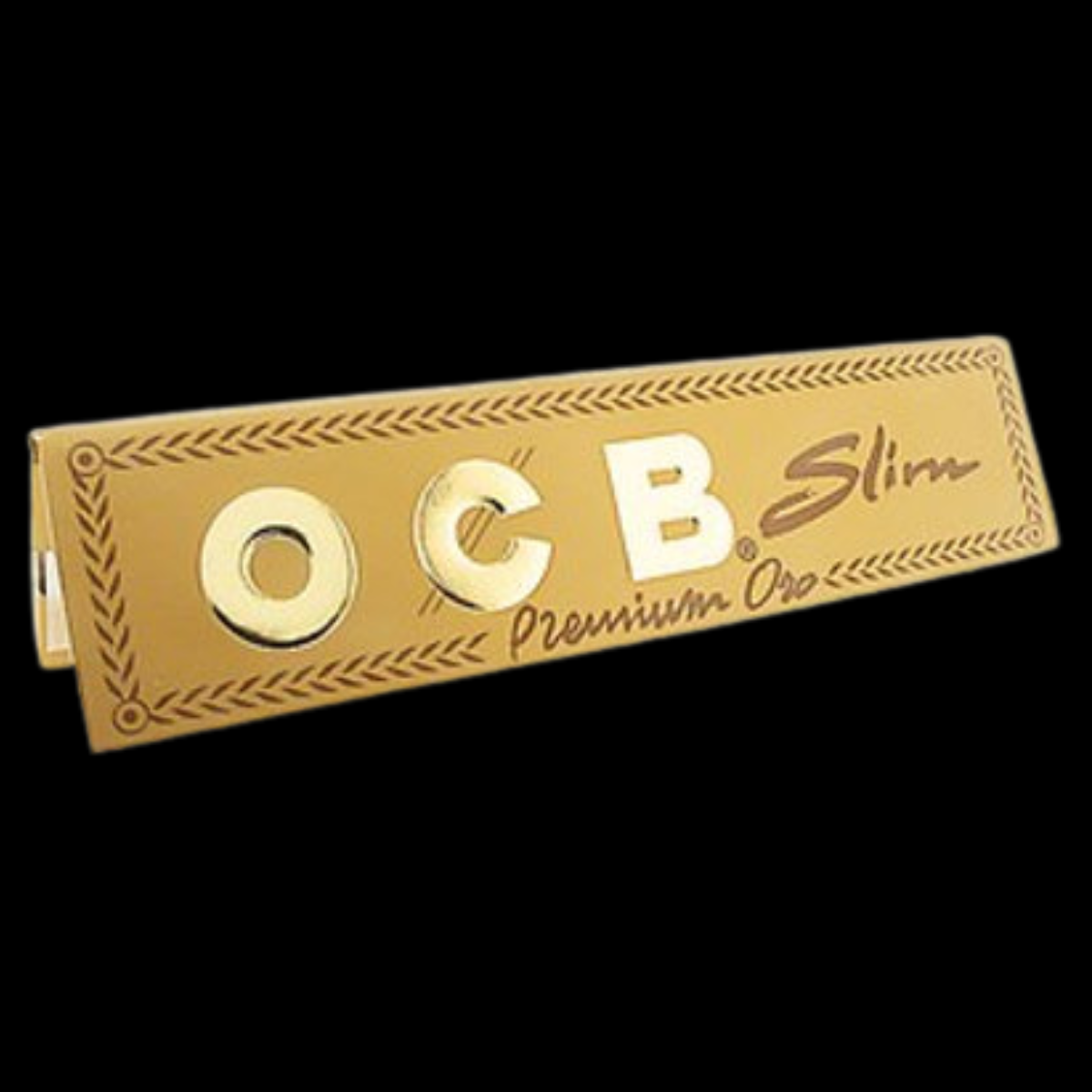 Premium Gold OCB Kingsize Slim Rolling Papers booklet showcasing stylish gold design.

