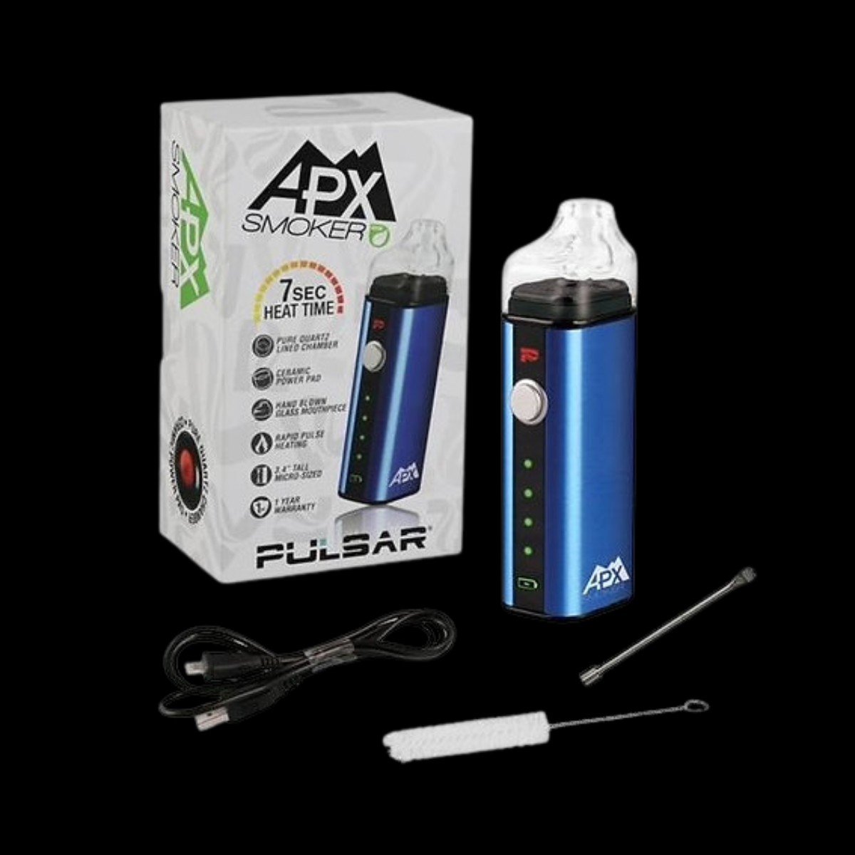 Pulsar APX Smoker displayed with included accessories.
