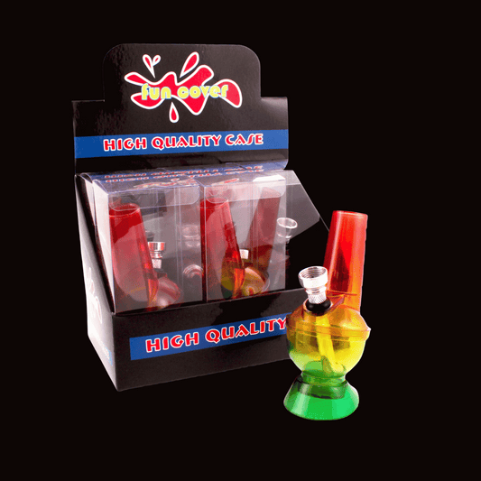 Mini Pulsar acrylic bong, 14 cm, 2-part design, rainbow base