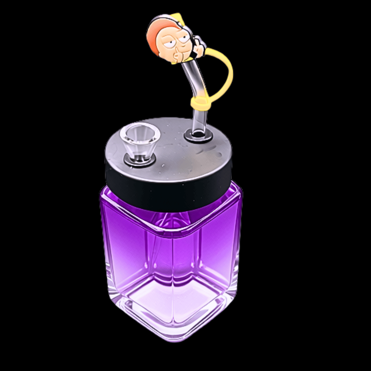 Purple Morty-inspired portable jar glass bong – 15cm