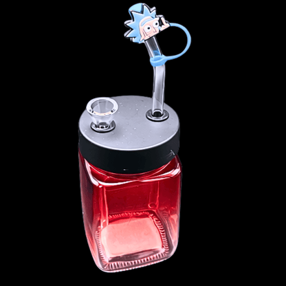 Red Rick-inspired portable jar glass bong – 15cm