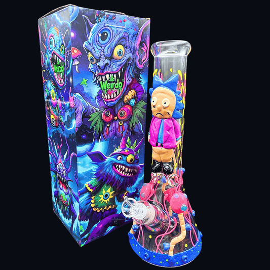 Rick and Morty-inspired 3D glass beaker bong with presentation box – 34cm