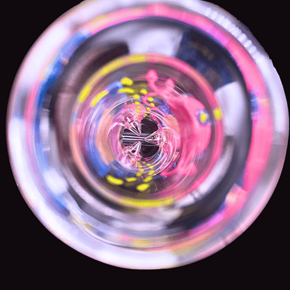 Top view inside Rick and Morty-inspired 3D glass bong