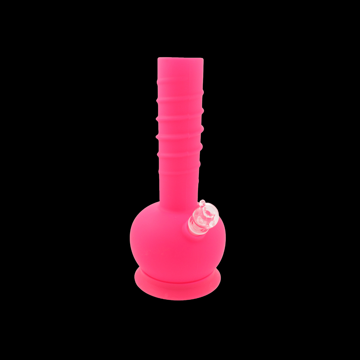 Neon Bounce Silicone Bong — Round Base Ribbed Waterpipe