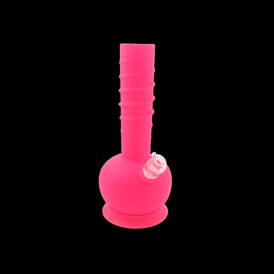 Neon Bounce Silicone Bong — Round Base Ribbed Waterpipe