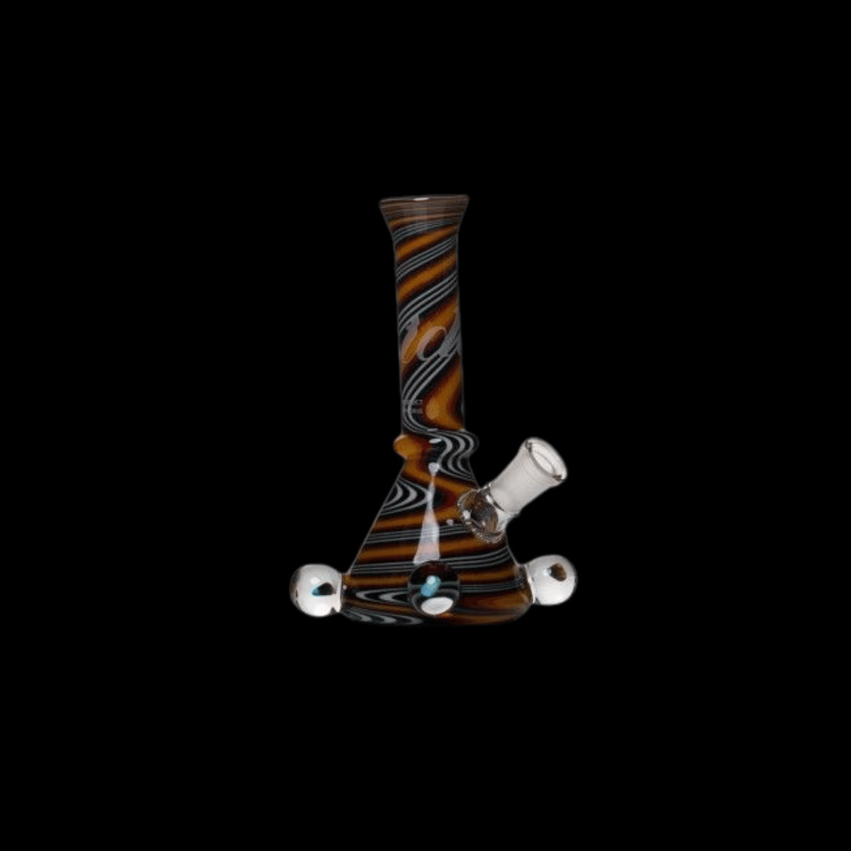 iDab Jail House Fire 14cm mini glass rig with striped glasswork and opal details