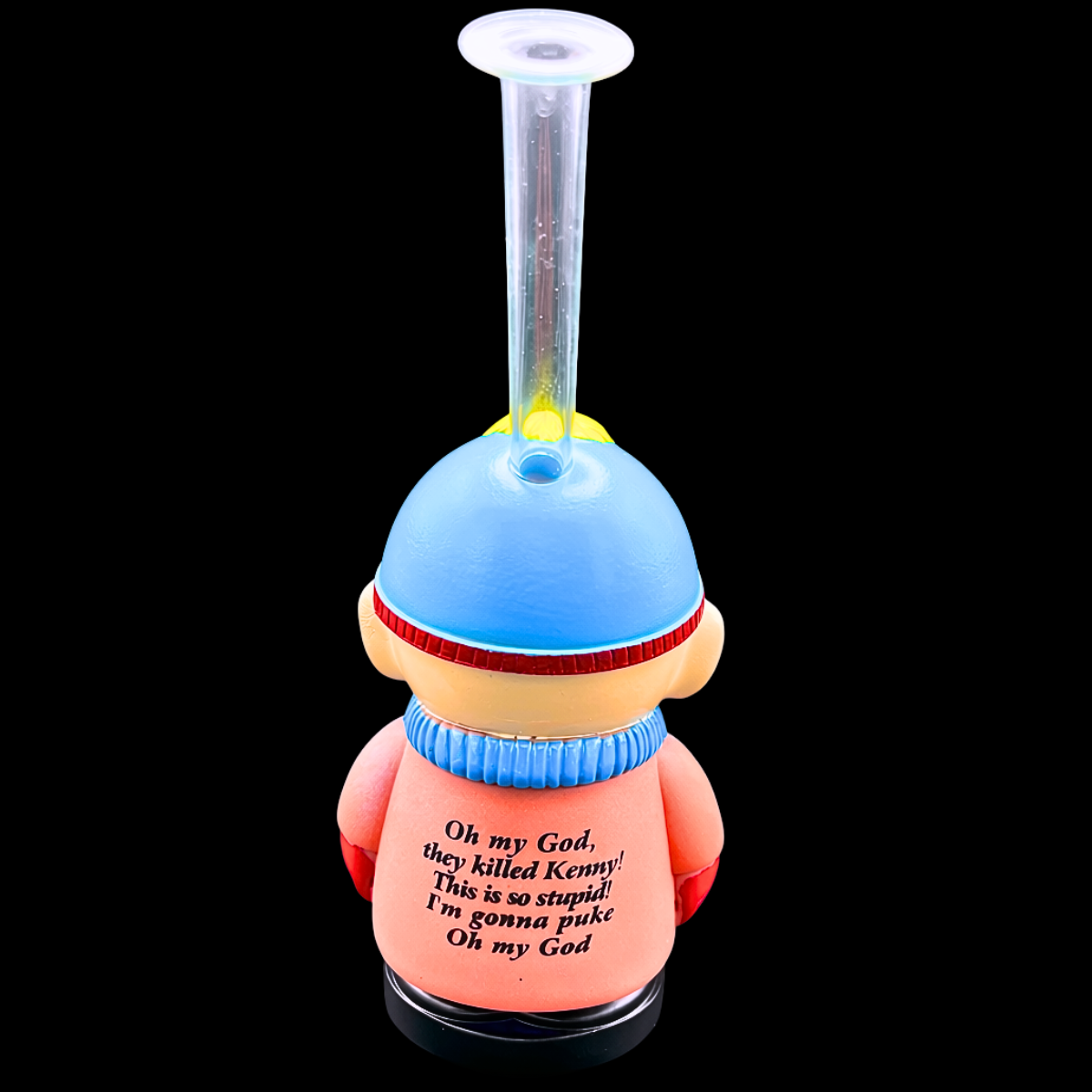 Rear view of Stan-inspired silicone bong with removable glass neck