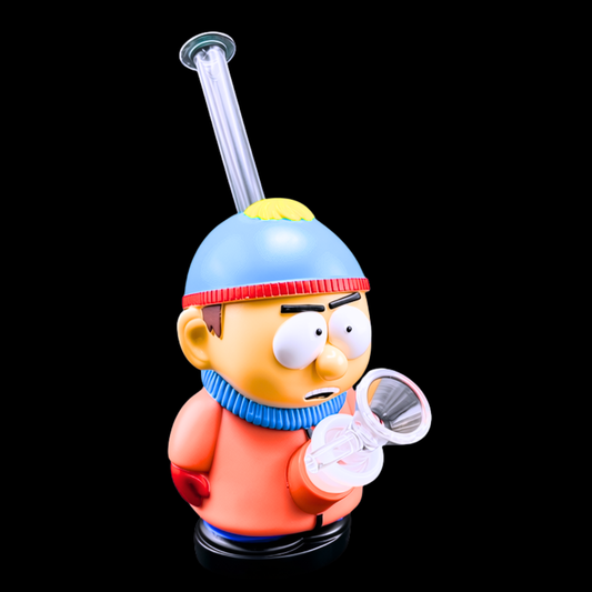 South Park Stan-inspired silicone and glass character bong – 16.5cm front view