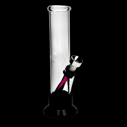 Mini Straight Glass Bong — 16cm Rubber Base