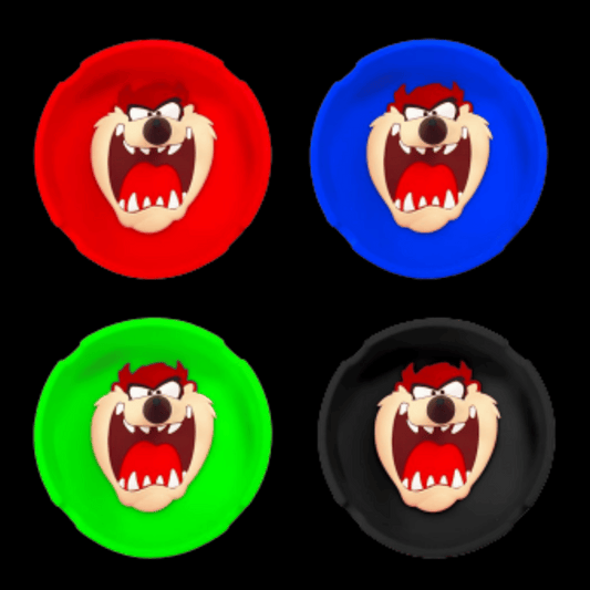 Tasmanian Devil silicone ashtray in assorted colours (red, blue, green, black)