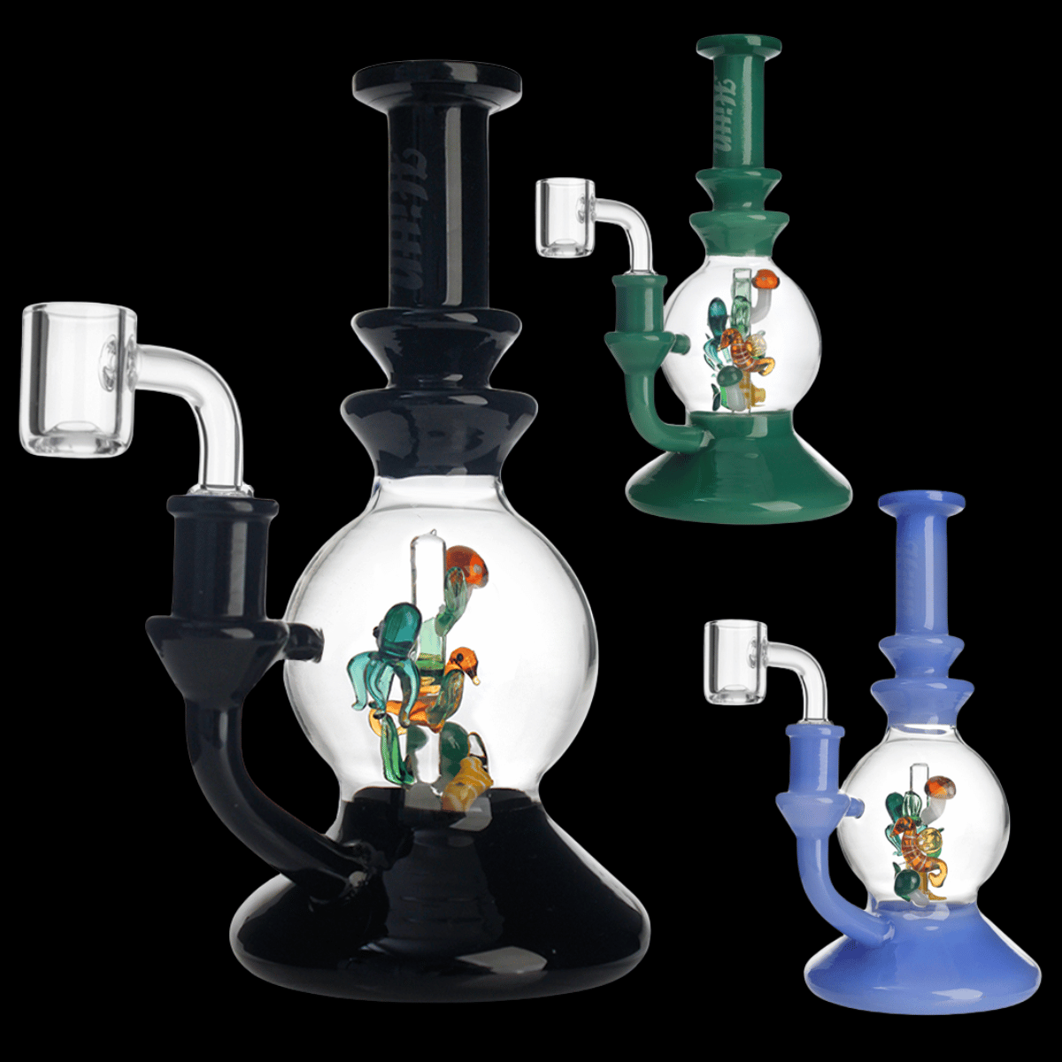 The Globe Fusion Glass Bong — Dab-Style Chamber (20cm)