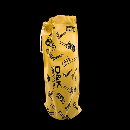 Monaco glass bong supplied in a yellow branded protective bag