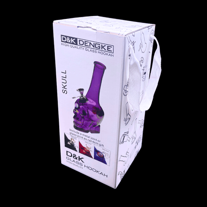 Neon skull colour-fade glass bong in retail packaging