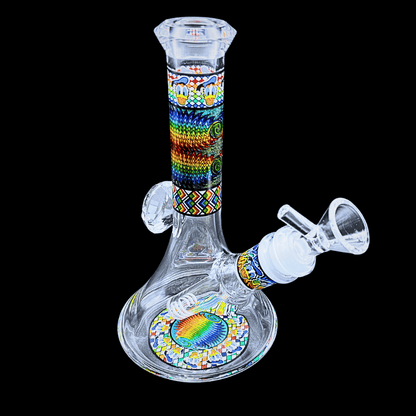 Donald Duck crystal glass bong with colourful patterned neck – 18cm