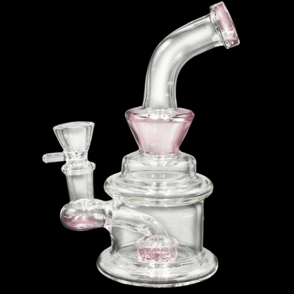 Internal percolator detail inside wide-chamber mini bong