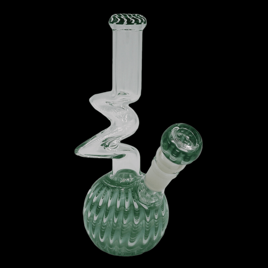 Patterned Glass 22cm Medium Bong with kinked Tube