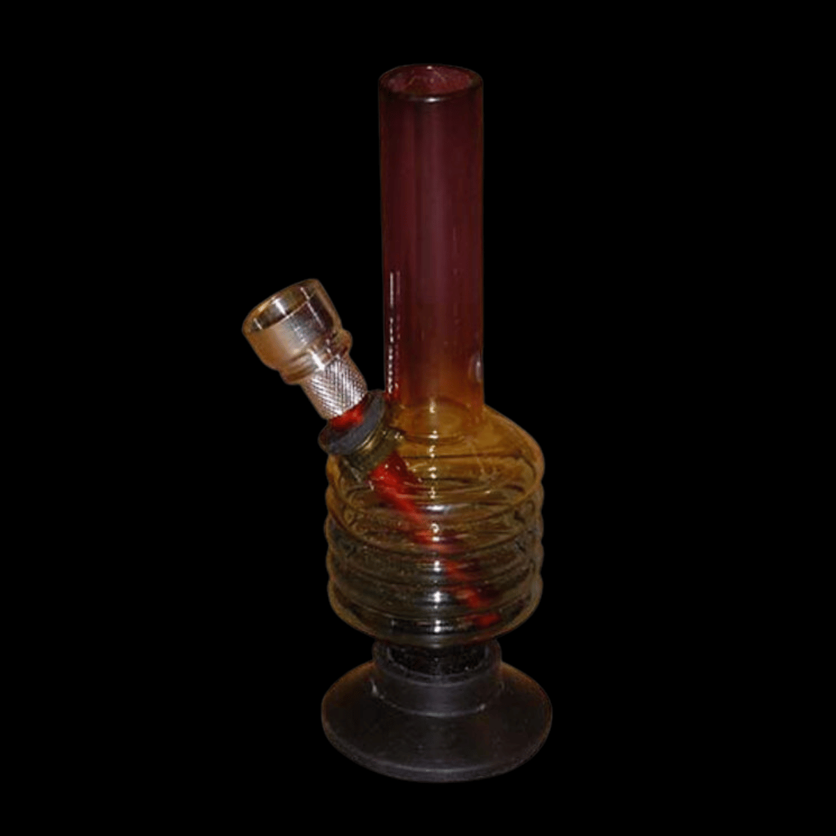 Mini Acrylic Multi-Coloured Rippled Dome Bong