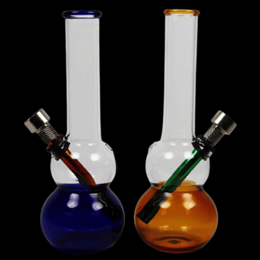 Medium Coloured Glass Double Bubble Bong