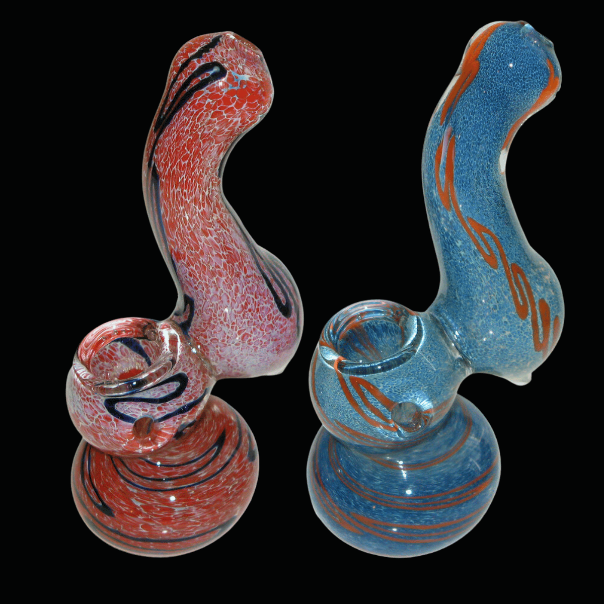 Curly Small Glass Bubbler Pipe