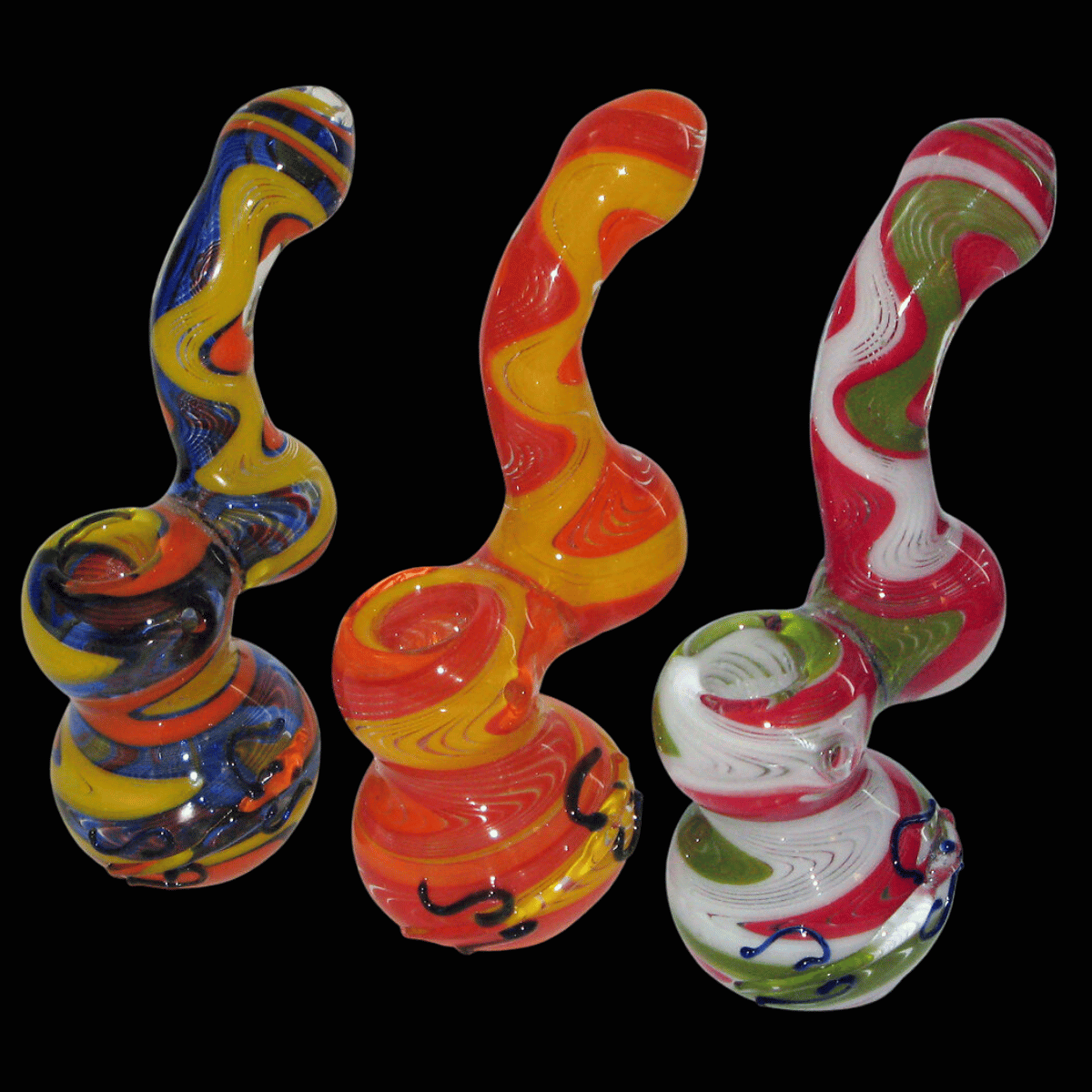 Medium Glass Bubbler with Lizard Design