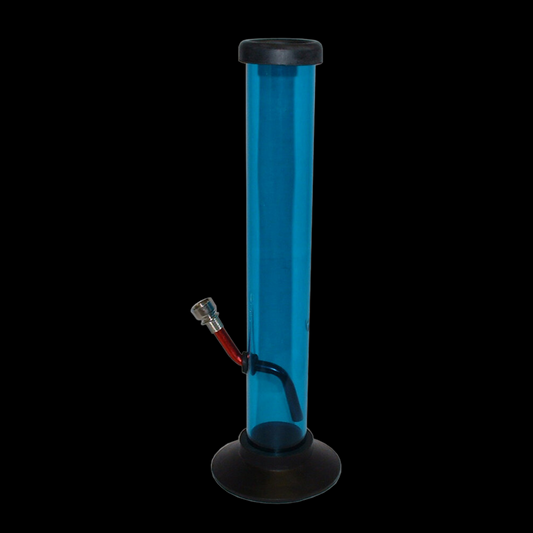 Blue Straight Pipe Tall Wide Acrylic Bong