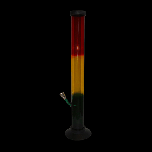 Tall Wide Multi Coloured Straight Pipe Acrylic Bong