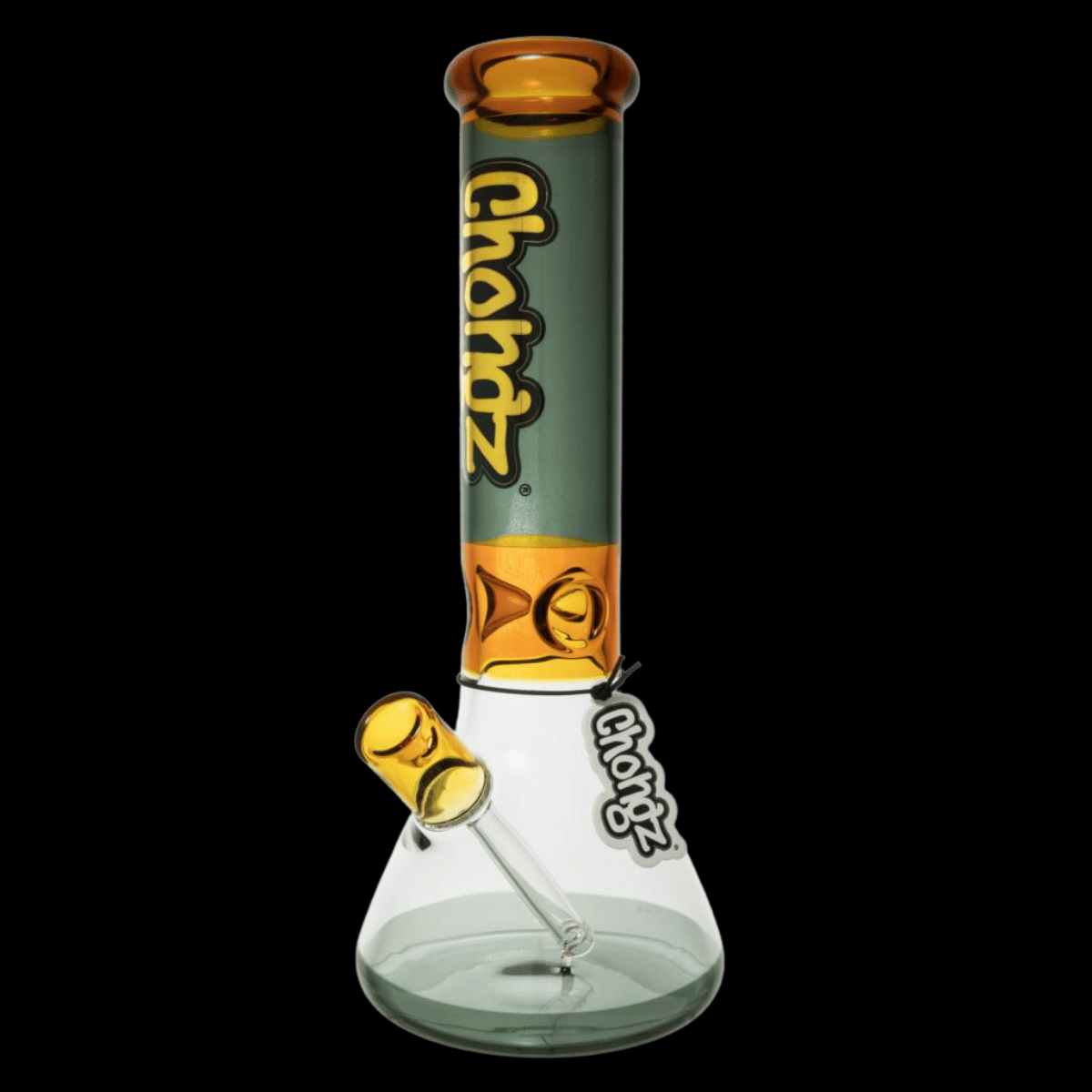 Chongz Beef Galore 30cm glass ice bong with orange and black accents