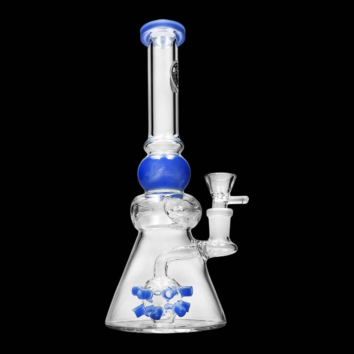 25cm beaker bong with 14mm molecular perc – blue