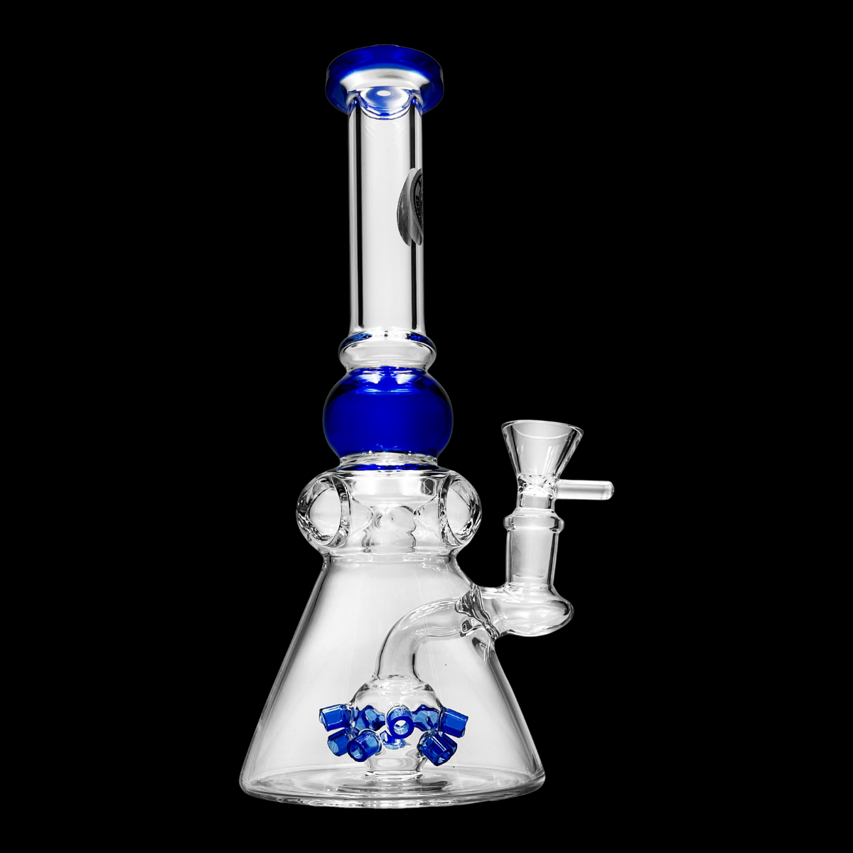 MoleculeCore 25cm glass beaker bong with coloured molecular percolator