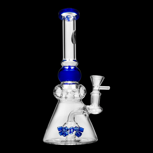 MoleculeCore 25cm glass beaker bong with coloured molecular percolator