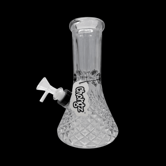 Chongz Marty 8" Cut Glass Beaker Bong – Smoked Glass