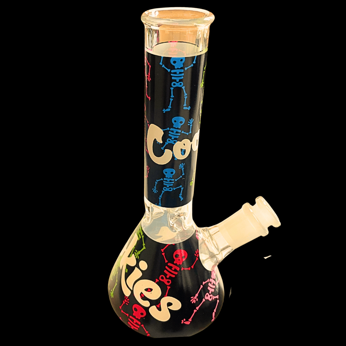Cookies Skeleton 19cm ice pinch glass bong with bowl and decorated glass body