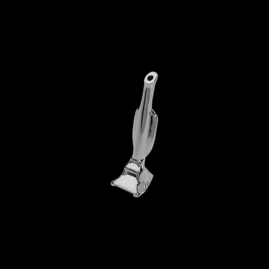 Silver hoover-style snuffer tube with tapered mouth — mini vacuum sniff tool