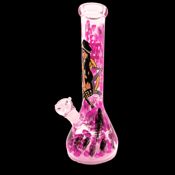Inked Bunny Babe Hand-Painted Glass Bong — 32cm