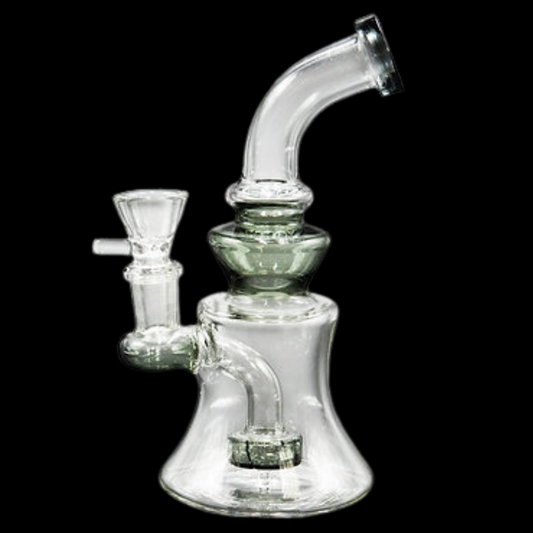 Mini Glass Narrow Percolator Bong with curved spout 15cm